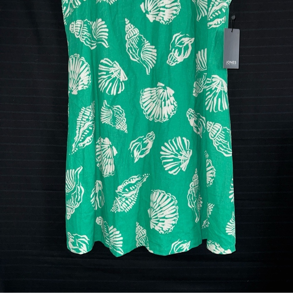 Jones New York Kelly Green Linen Blend Sea Shell Sleeveless Dress XL NWT - Picture 2 of 11